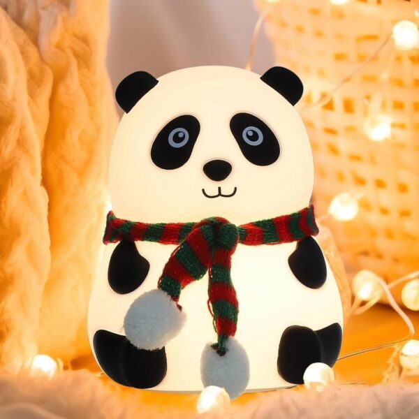 Panda Night Light for Kids- Rechargeable Silicone LED Lamp, 7-Color Changing, Perfect Room Decor & Gift for Toddler, Children, Teens- Cute... - Image 4